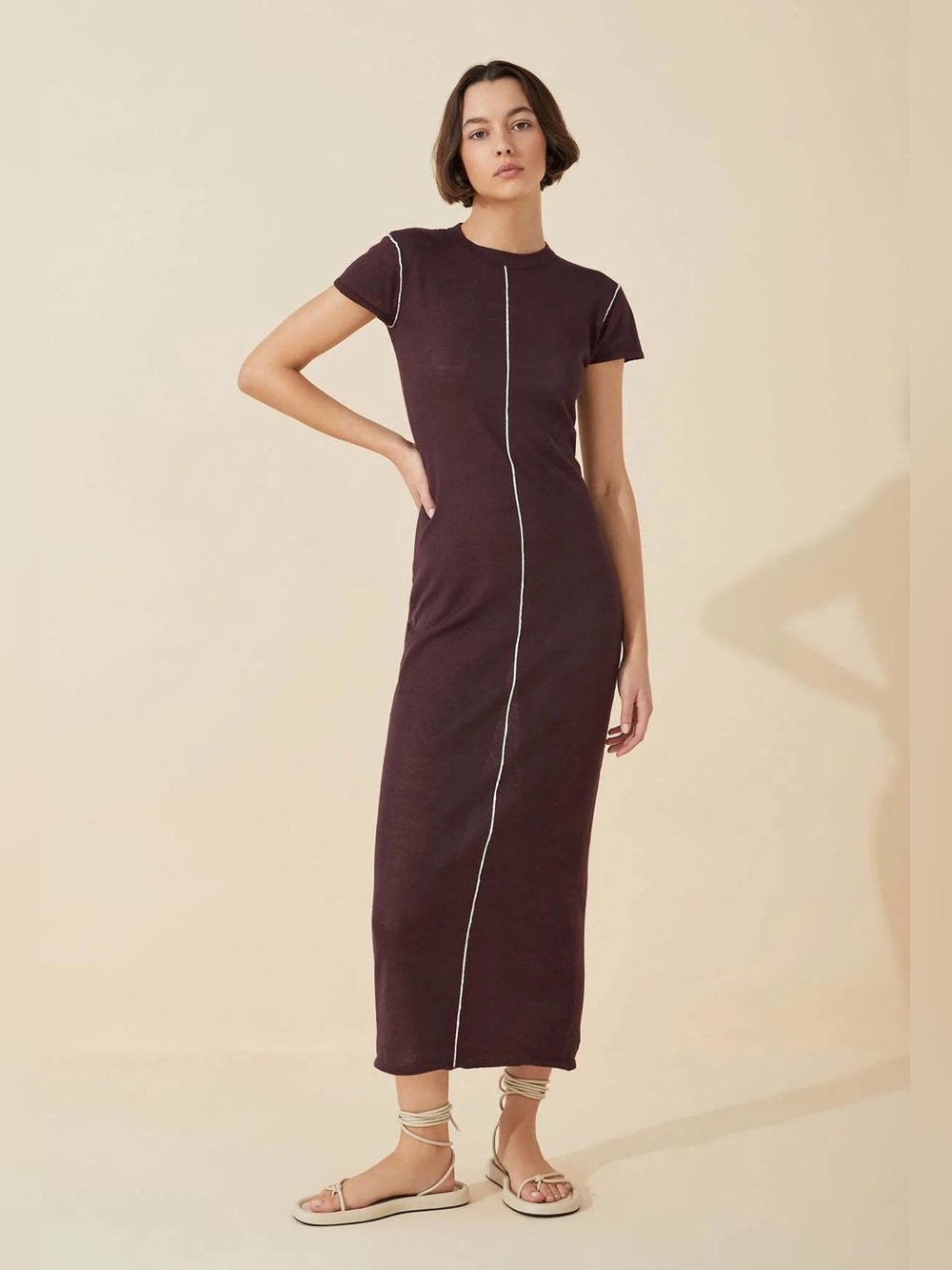 Zulu & Zephyr Semi Sheer Plum Contrast Dress
